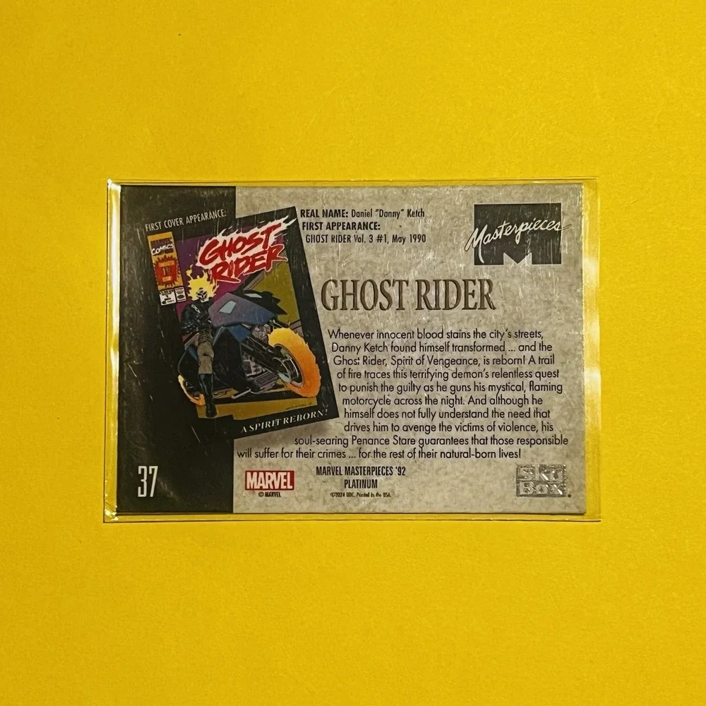 2024 Upper Deck‎ Marvel Masterpieces '92 Platinum Ghost Rider Base #37